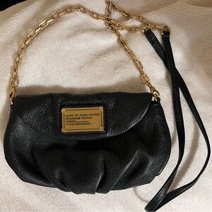 Marc Jacobs black and gold crossbody purse
